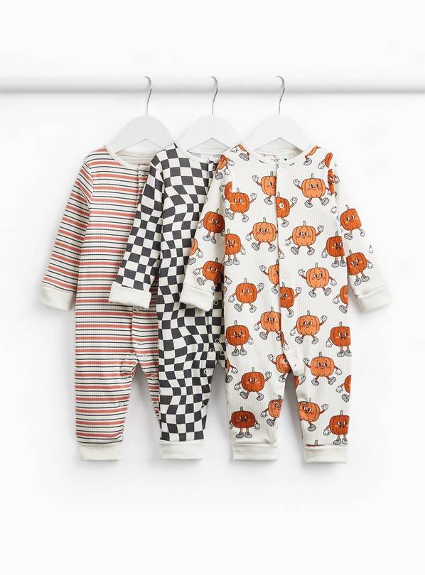 Halloween Print Sleepsuits 3 Pack 9-12 months